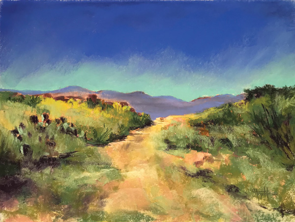 Carol Arnold, Big Bend Country, pastel, 9 x 12.