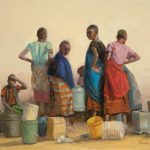 Patti Andre, Water Carriers, oil, 16 x 20.