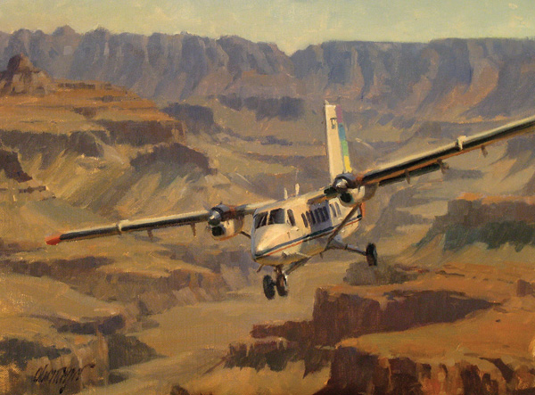 Michael Obermeyer, Wings Over the Canyon, oil, 11 x 14.