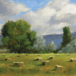 Peggy Immel, Hay Bales, oil, 11 x 14.