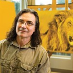 John Banovich in his studio in Carnation, WA.