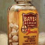 Bradford J. Salamon, Bayer Aspirin, oil, 14 x 9.