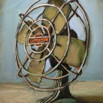 Bradford J. Salamon, Fan With Blue Background, oil, 20 x 16.