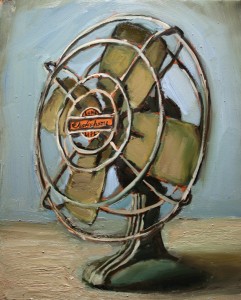 Bradford J. Salamon, Fan With Blue Background, oil, 20 x 16.