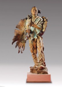 Greg Woodard, Eagle Wind, bronze, 40 x 25 x 10.