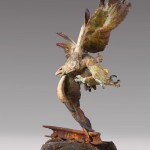 Greg Woodard, Ricochet, bronze, 64 x 36 x 30.