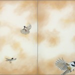 Camille Engel, Flying High (diptych), oil, 46 x 52.