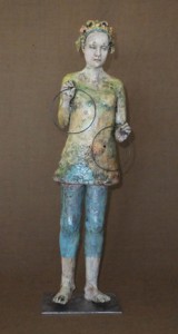 Kim Brown, Counting to Ten, terra cotta clay, 17 x 5 x 5.