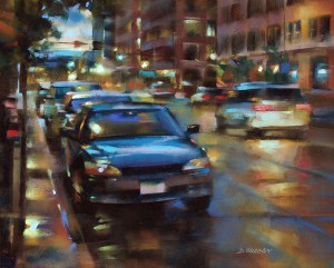 Desmond O’Hagan, 15th and Wazee, Denver, pastel, 16 x 20.