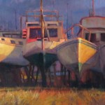 Virginia Vaughan, Past Their Prime, oil, 20 x 60.