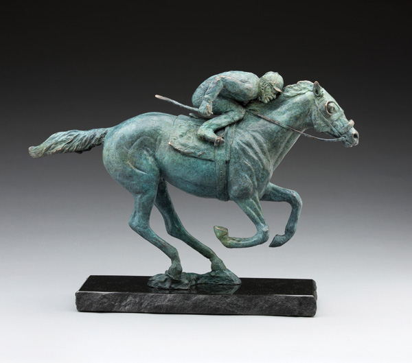 Tammy Lynne Penn, Racehorse, bronze, 13 x 18.