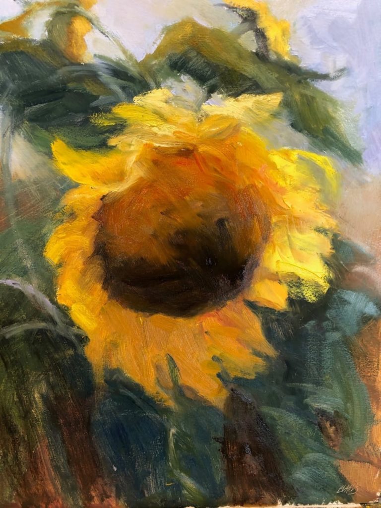 Amy Evans, Good Morning Sunshine, oil/cold wax, 16 x 12.