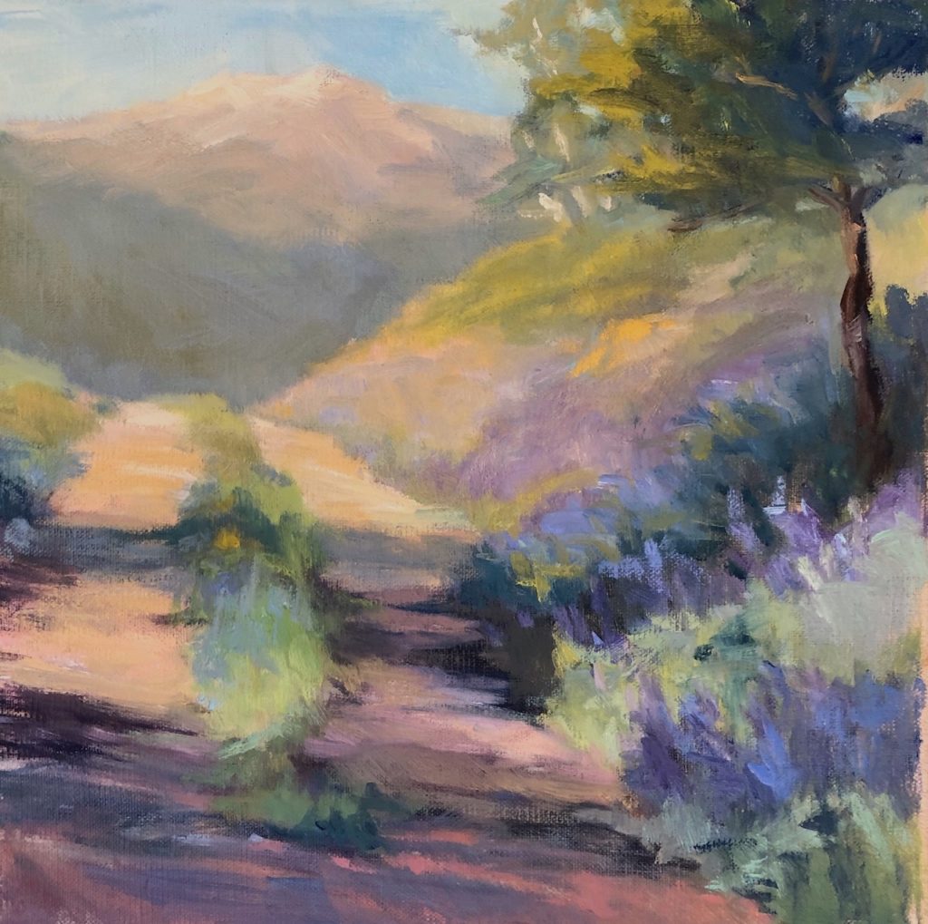 Amy Evans, Off the Beaten Path, oil, 12 x 12.