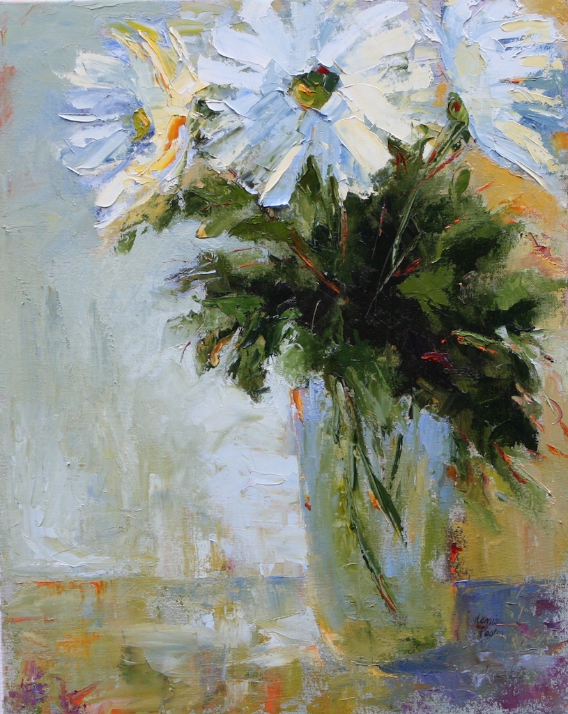 Denise Foster, Daisies, oil, 20 x 16.