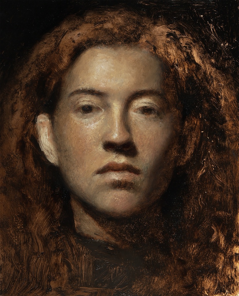 Annie Goldman, Self-Portrait, oil, 10 x 8.