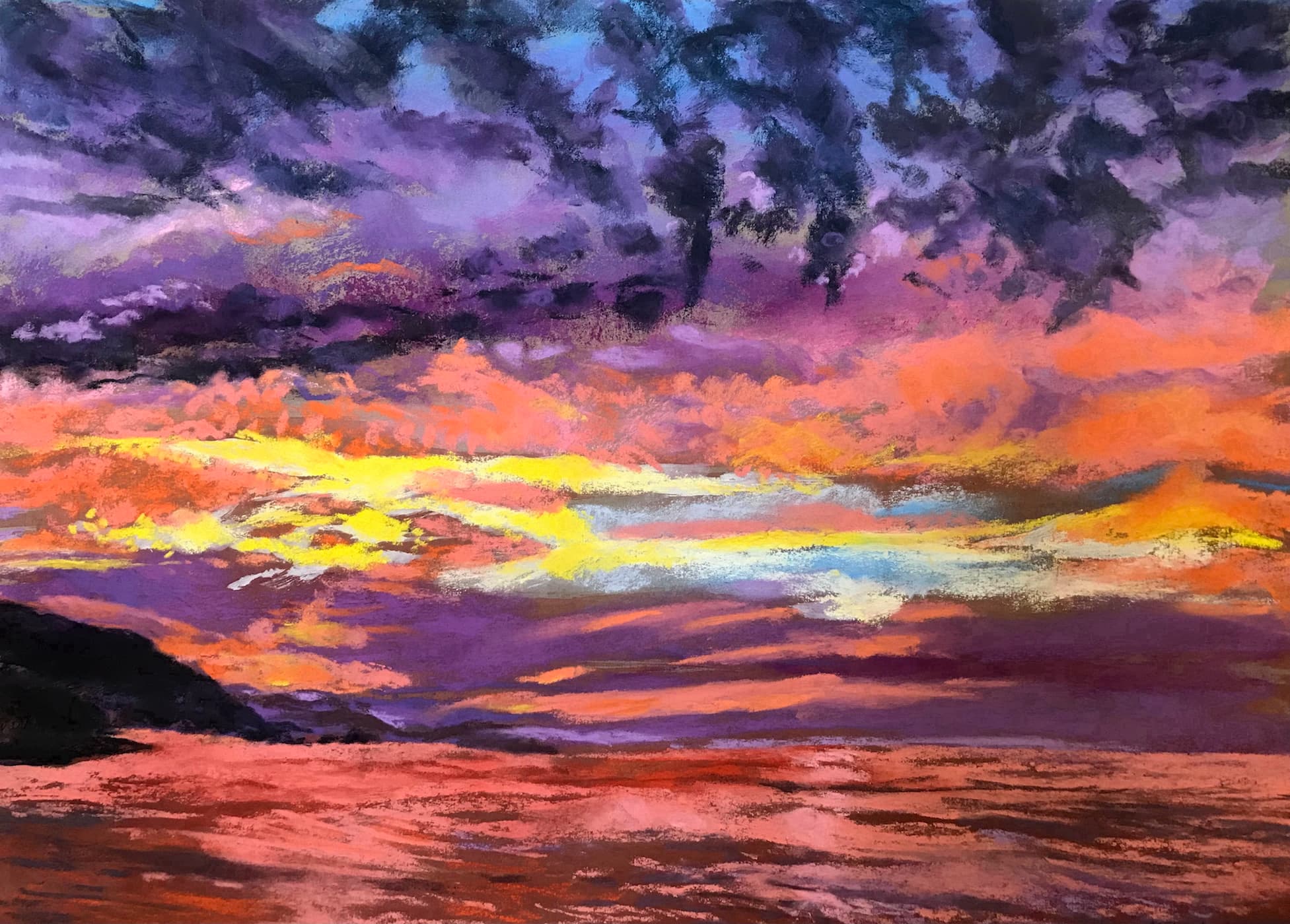 Carol L. Bendell, Ode to Joy: Pacific Evening, pastel, 12 x 16.