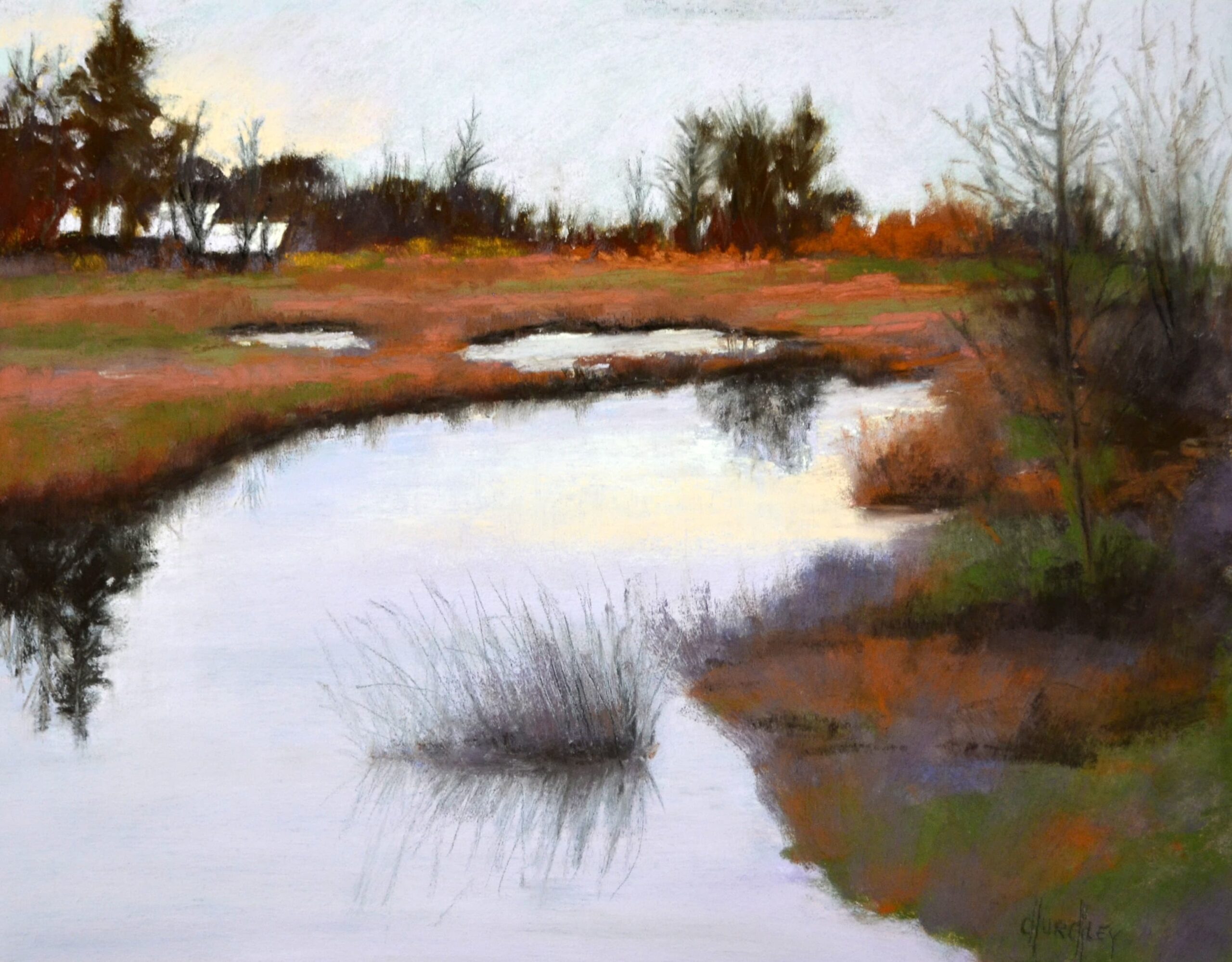 Barbara Churchley, Autumn Wetlands, pastel, 11 x 14.