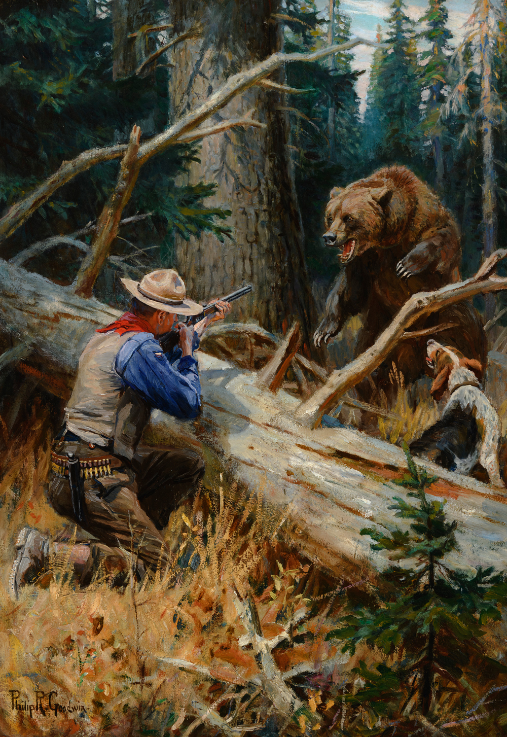 Philip R. Goodwin (1881-1935), Dangerous Sport, oil on canvas, 40 x 28. Estimate: $250,000-$350,000. SOLD: $786,500.