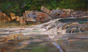 Albert Handell, Downstream, oil, 18 x 30.