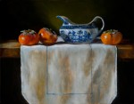 Barbara Jones, Persimmons, oil, 11 x 14.