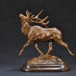 Tim Shinabarger, Wapiti, bronze, 8 x 8 x 3.