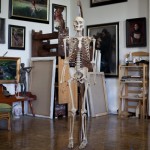 Skeleton in art studio in Pomona, CA.