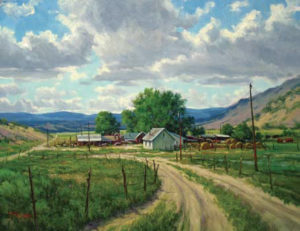 Tom Lockhart, Along the Old Cochetopa Highway, oil on linen, 22 x 28.